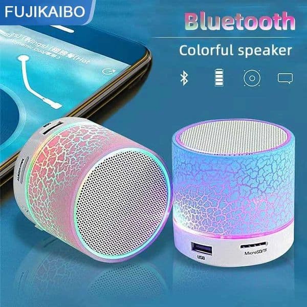 New Mini Speaker Wireless Speaker Color LED TF Card USB Ultra Low Bass Portable MP3 Music Column Z250304
