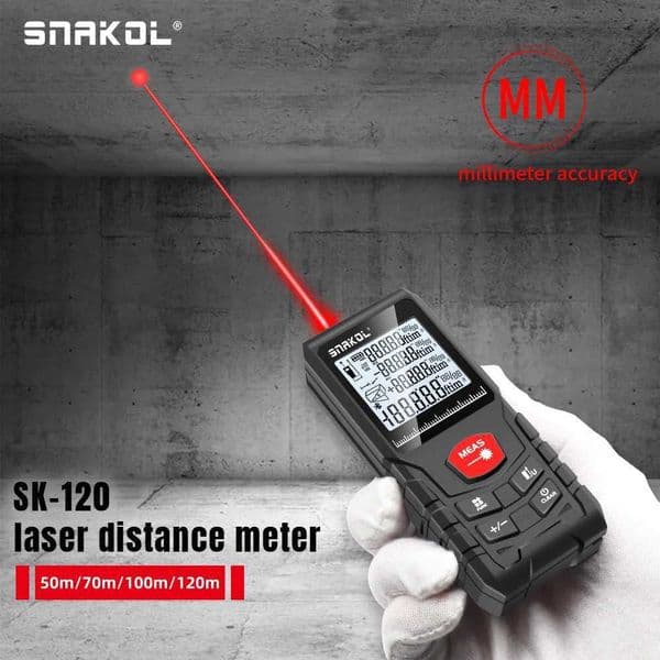 Snakel Laser Distance Meter 50m 70m 100m 120m Rangefinder Digital Range Finder Train Roulette Ruler Distance Measuring Tape Tool X250304