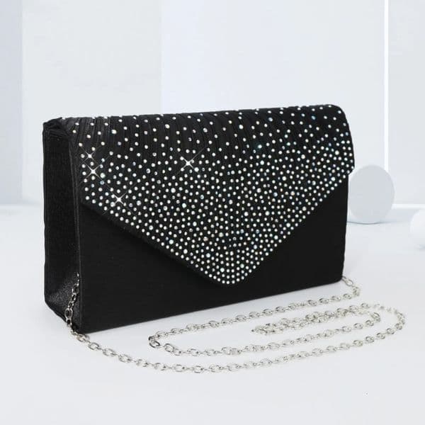 Elegant Rhinestone Evening Bag Womens Ruched Clutch Purse y Flap Handbag For Wedding Party Prom Banquet 250303