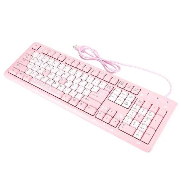 Wire Keypad Pink Keyboard Office Supplies Cute Looking Universal Multipurpose Z250304