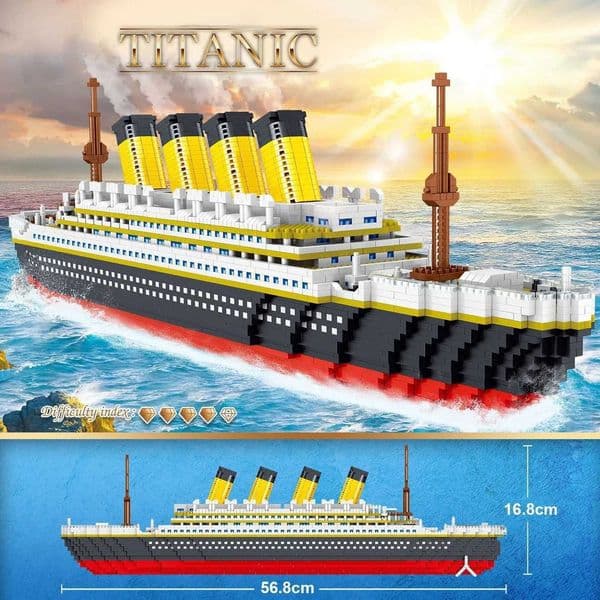 4000+Pcs Titanic Model Cruise Ship Building Blocks MOC Boat Bricks Collection DIY Construction Toys for Children GiftT250304