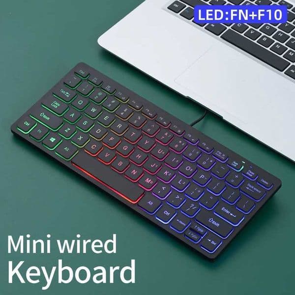 M70 Slim Keyboard Wired APAYADO Mini Dazzling Color Keyboard Character Translucent Keycaps Bass Click RGB Z250304