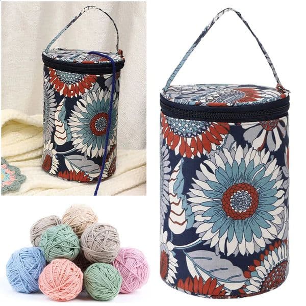 Ship from US Knitting Crochet Bag Yarn Storage Cashew Flowers Tote Portable Travel Organize Hook Sewing Tool 250305FBB