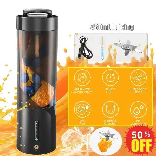 New electric juice mixer cup USB charging portable mixer for fruit smoothie vibration home travel juice cupXJ250305