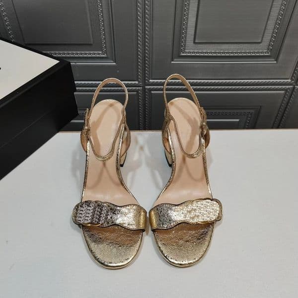 Designer Women's Sandals Flat Shoes 7cm High Heels Light Gold Letter Canvas Slippers Women's Real Leather Summer Outdoor Genuine Leather Derss Shoes