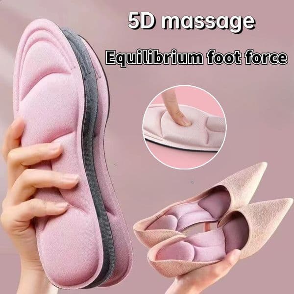 2pcs Women Men 5D Massage Memory Sport Insoles for Shoes Flat Feet Anti-slip Foot Care Tool Inserts Cushions Soft Insole 250305