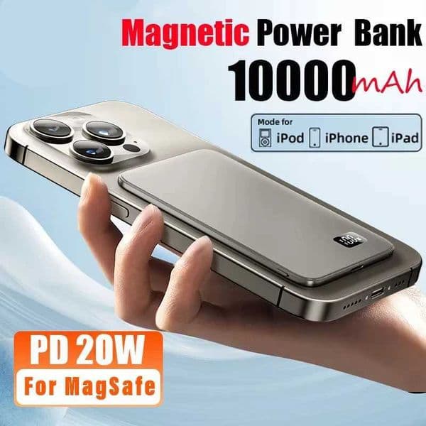 New Arrival 10000mAh Ultra Thin Power Bank for Wireless Fast Charging MacSafe Portable Battery For Phone T250306