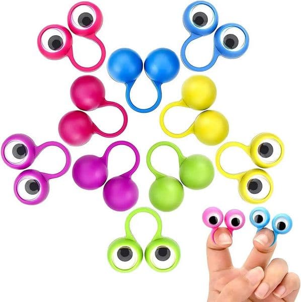 Eye Finger Puppet 20pcs Kids Googly Wiggly Eyeball Finger for Horror Themed Halloween Party Favor Children Goodie Bag Stuffer W250306