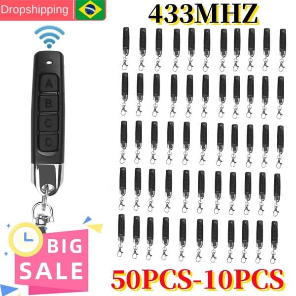 50-10PCS Remote Control 43Hz Car Key Garage Door Gate Opener Remote Control Duplicator Clone Cloning Code 4-Button Transmitter 250303