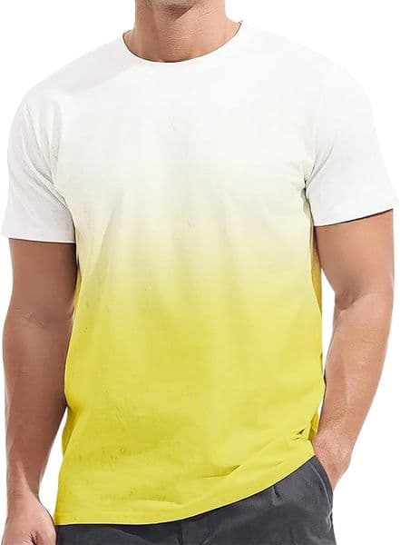 Mens T shirt Men's Gradient Color T Shirts Casual Fashion Tops Camisas Ropa Hombres Big and Tall T Shirt Short Sleeve Round Neck tee Casual tops summer clothes