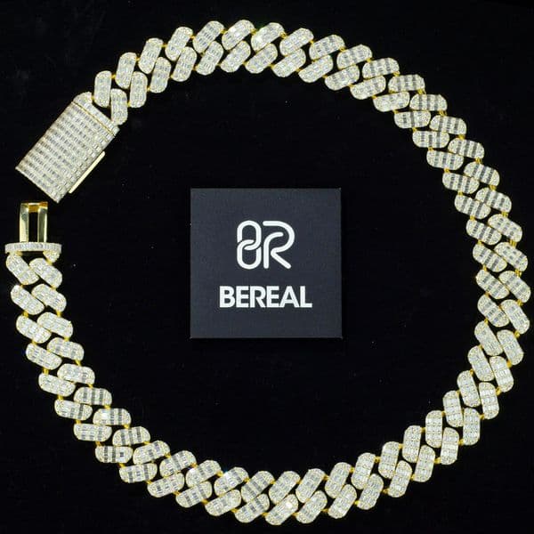Factory Direct Moissanite Cuban Link Chain Bracelet Necklace VVS Diamond 925 Silver Hip Hop Style Custom Women