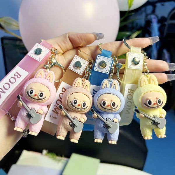 Piano Labrador Little Sheep Keychain Pendant Cute Music Female Backpack Car Keychain Gift