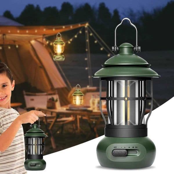 LED Camping Lantern Portable Tent Lamp USB Rechargeable Camp Lamp 3 Lighting Modes Tent Light for Outdoor Hiking Climbing Yard X250307