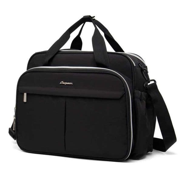 Lequeen New Maternity Mommy Travel Bag Black Shoulder Bag Handbag Tote Dry and Wet Separation Baby Diaper Stroller Bag W250307