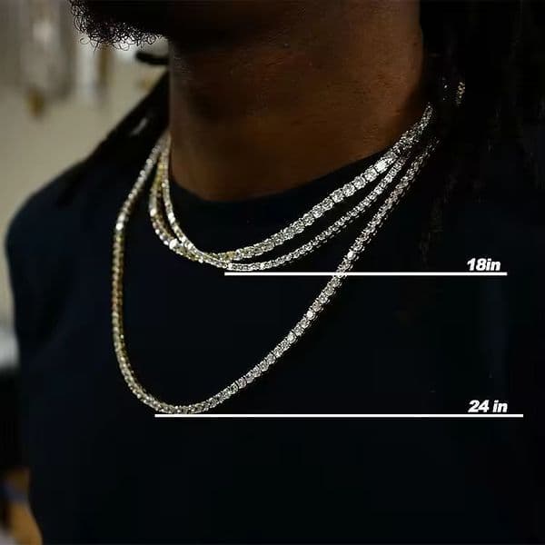 Wholesale Custom Fine Jewelry Women Iced Out Moissanite Diamond Chain Tennis Necklace Bracelet