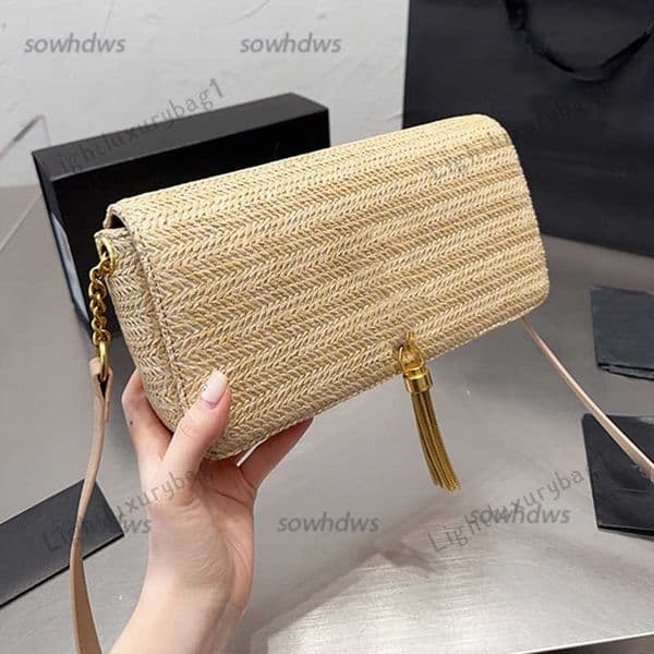 Cross Body Designer Bags Summer Fashion Rattan Women Shoulder Woven Female Handbags Summer Beach Straw Crossbody Bags Casual Totes Purses 230429