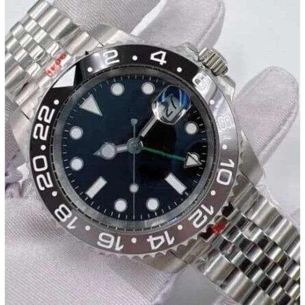 ST9 Super U1 Men 3866 Watch Automatic Movement Batgirl Black Blue Ceramic Sapphire Dial Master 2 Jubilee Bracelet Wristwatch Mens Watches Batman Limited f3