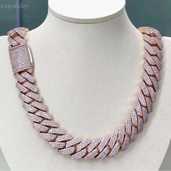 Moissanite Cuban Necklace S Sterg Sier cuban for moissanite chain men Hip hop Jewelry with certificate Free delivery