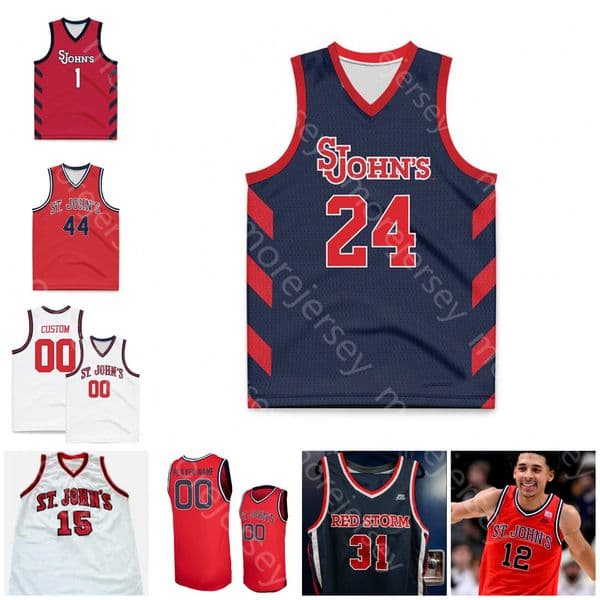 Custom 2025 St. John's Red Storm Basketball Jersey NCAA College RJ Luis Jr. Zuby Ejiofor Kadary Richmond Aaron Scott Simeon Wilcher Mullin Champagnie