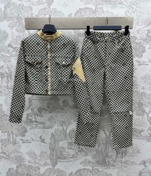 Women tracksuit pants set Brand denim jacket two-piece Designer coat fashion logo jeans set vacation casual denims pants suit trousers 2pcs Mar 08