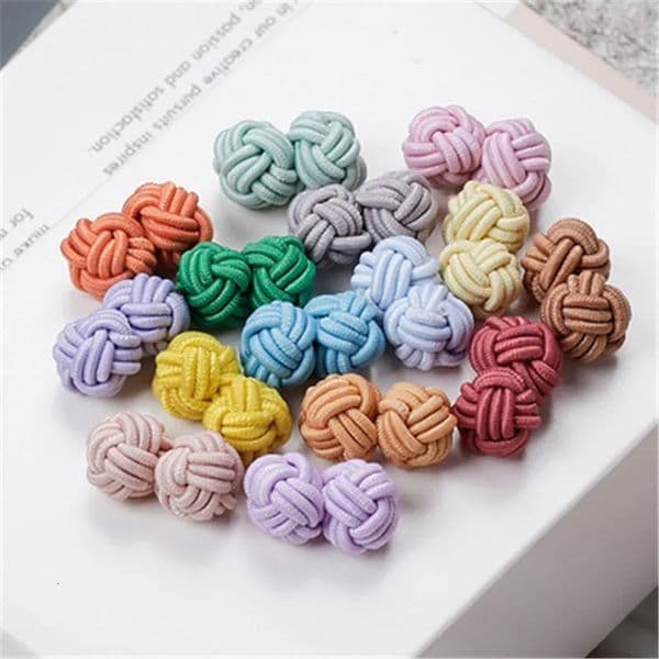 Mens Cuff Links Fashion Shirt Cufflinks Trade Mixed Solid Colors DIY Braided Wire Buckle Link 250228