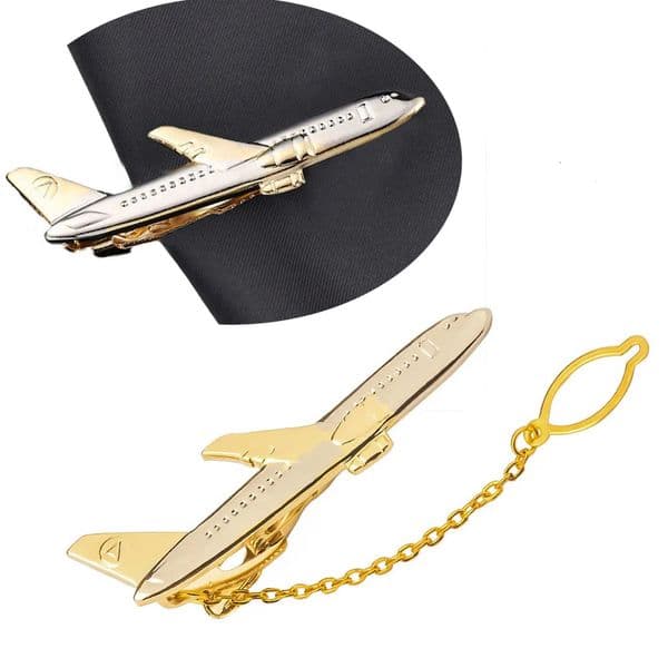 Elegant Airplane Shape Tie Clip Pilot Business Men Necktie High Quality Cufflinks Clasp Suits Wedding Gift 250228