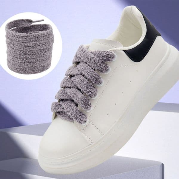 Flat Shoelace Fluffy Shoelaces 1.5CM Width Plush Rope Shoe Laces for Shoes Casual Sneakers 100/120/140/160CM Shoe Accessorie New