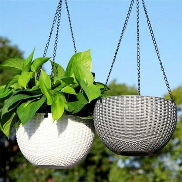 Resin Hanging Plant Pots Basket Plant Hang Flower Pot Hanger Outdoor Hanging Pot Holder Basket For Wall Decoration Garden X250311