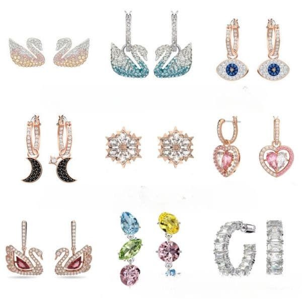 Designer's hot selling high-quality pulsating heart women's swan element crystal dynamic earrings wedding party charm unlimited