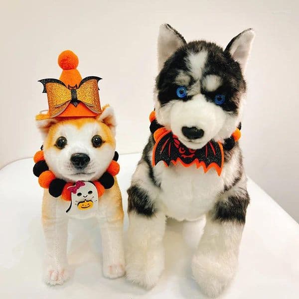 Halloween Pet Collar With Quirky Pumpkin Decorations Dog Elastic Rope Furball Necklace Cat Neck Scarf