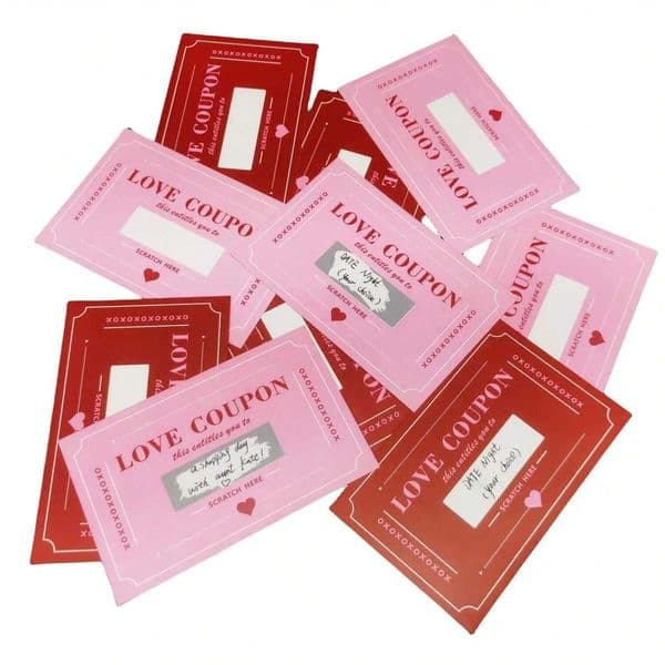 20 Scratch Valentines Day Cards Love Coupons Love Notes Scratch Valentines Day Cards DIY Gifts X250311
