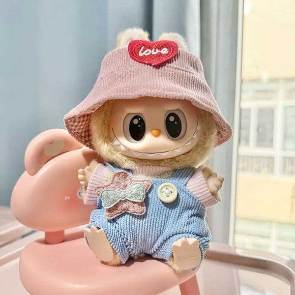 Kawaii 17cm Labubu Doll Clothing Decoration Plush Clothing Diy Cartoon Animal Toy Dress with Hat Filling Doll Clothing Gift X250311