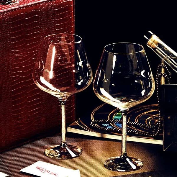 2 Pcs Wine Glasses Crystal Transparent Hand Blown LeadFree Glass Cup Good Gifts for Wedding Anniversary Fathers Day Taste 250311