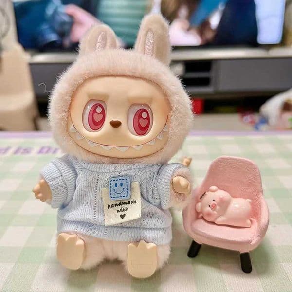 Labubu Clothes Designer Have a Seat Outfit Clothes Designer Accessories Labubu Clothes Pink Idol Dolls Sitting Shirt Clothing X250311