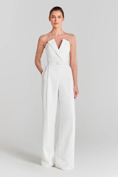 Two-Piece Womens white jumpsuit lace tube top sexy and fashionable jumpsuit evening dress party dress pants with belt elegant womens jumpsuit