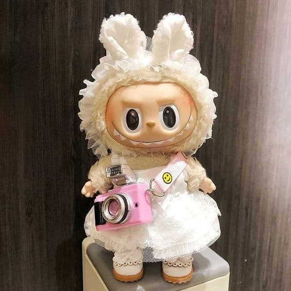 17cm Fashion Mini Labubu Clothes Camera Plush Hoodie Idol Dolls Jumpsuit Clothing Fans Overalls Accessories for Korea Kpop Exo X2503111