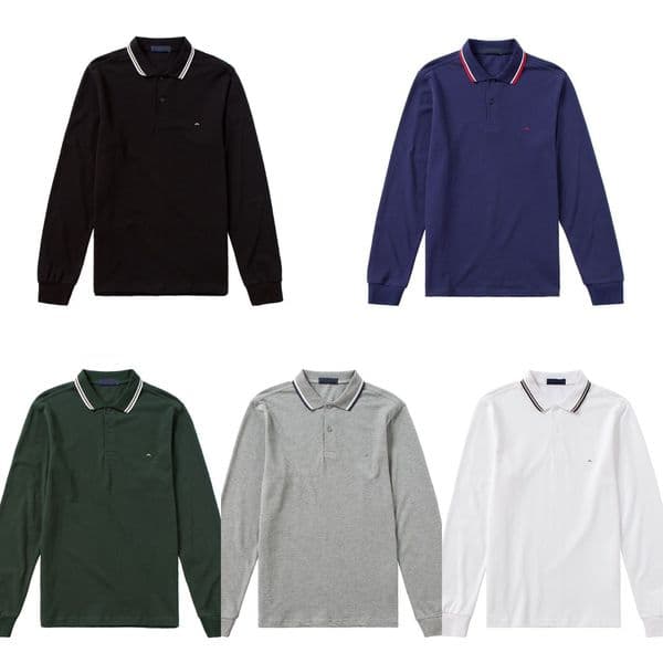 Men's Polo Shirt Designer T Shirt - Fashion Brand Striped Casual Loose Fit Long Sleeve Business Style Turn-down Collar Tee For Spring and Autumn