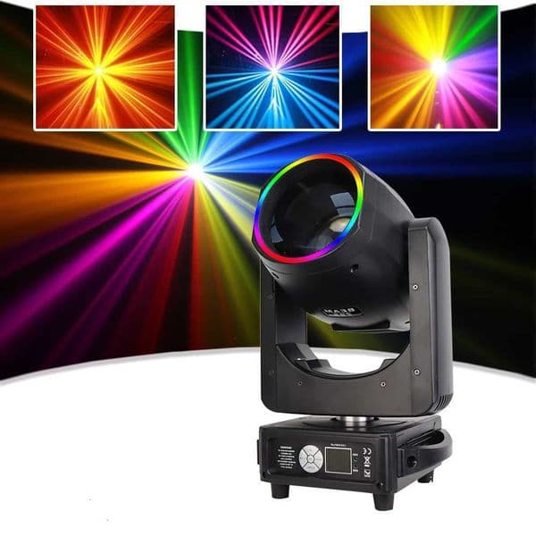 295W 14R bulb mobile headlight with ring 13 gobos 14 colors 48+8 prism beam light LCD display DJ disco stage concert lighting X250312