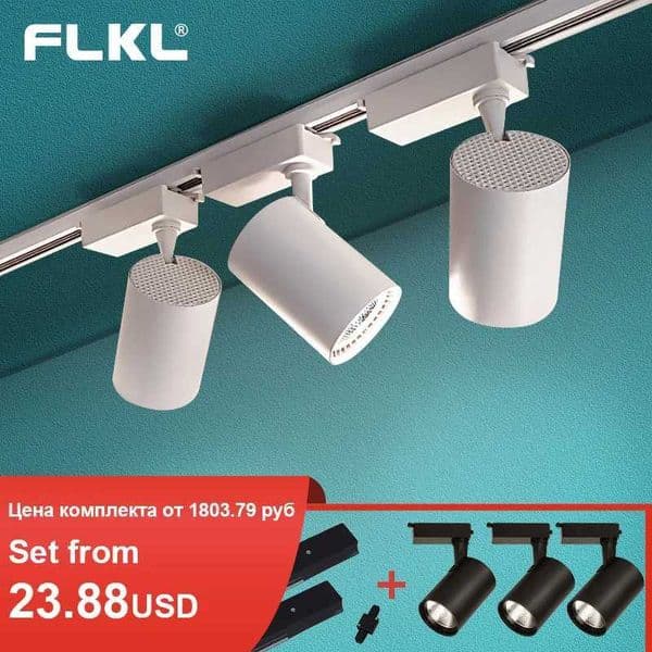 Installation of Ceiling LED Track Light Spotlight COB Track Light Wall Track Spotlight System 20/30/40W Clothing Store Home Light 220V Z250312