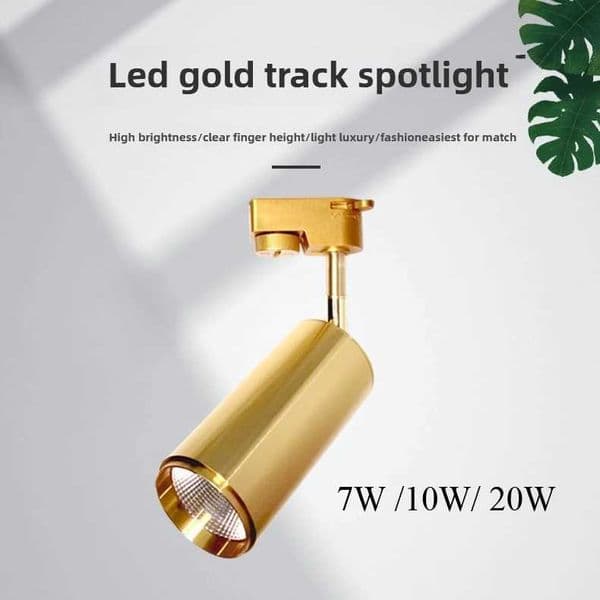 Nordic Luxury LED Track Lighting for Commercial Home Dining and Clothing Store Golden Indoor Track Lamp Z250312