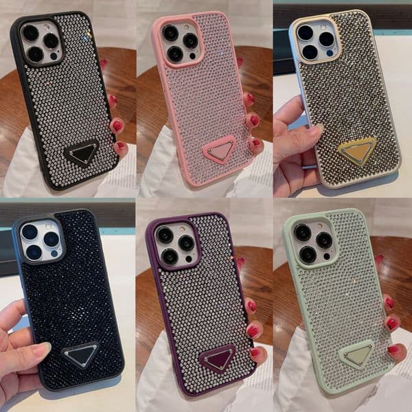 dhgate Phone Glitter Cases for iPhone 16 Pro Max 15 Plus 14 13 12 11 - Designer BlSparklRhine Crystal Jewelled Cover M260615