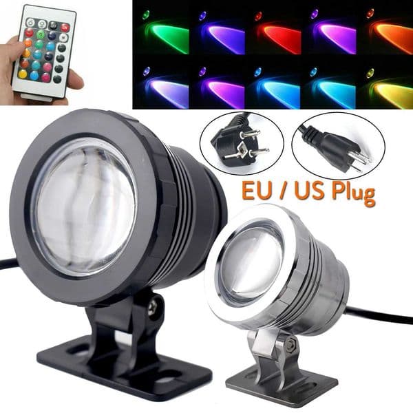 Underwater RGB Aquarium Light LED Flood Light Outdoor Waterproof Garden Spotlight Fountain Swimming Pool US/EU Plug X250312