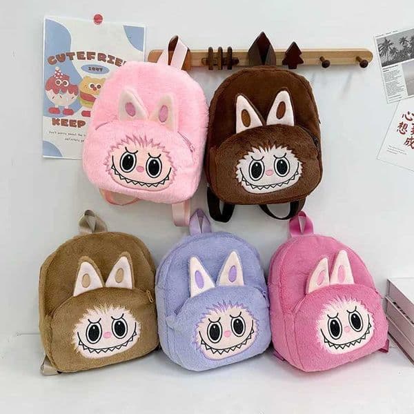 2026 New HOT Labubu Bakcpack For Girls Cute Cartoon Plush Doll Student Kawaii Brown/Pink Backpack Outdoor Travel Bag Birthday Gift Toys