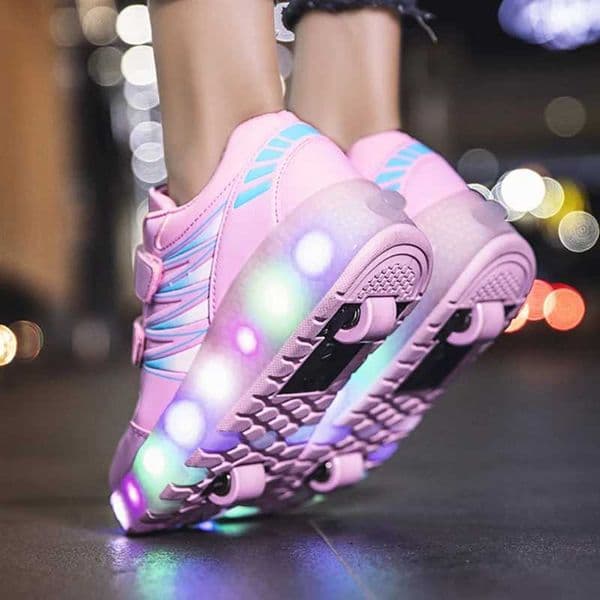 Roller Skates 2-wheeled shoes with glowing LED for children boys and girls fashionable glowing sports boots for children casual sports shoes M250313