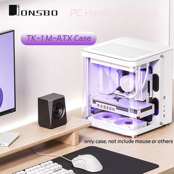 JONSBO TK-1 2.0 Ver M-ATX Chassis with With U-shaped Glass Panel Hyperboloid Tempered Glass Subdivision SP ATX PSU For 7800x3d