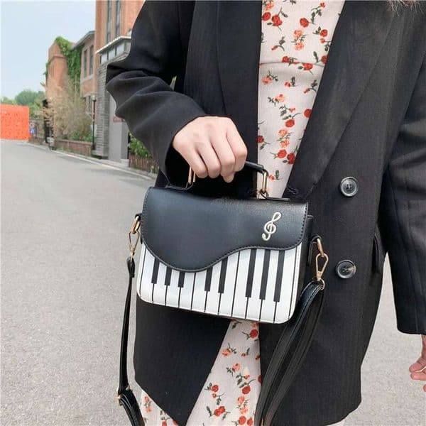 Mini Piano Shaped Novelty Cute Cartoon Crossbody Bag, Women's Fashion Handbag, Shoulder Bag & Purse