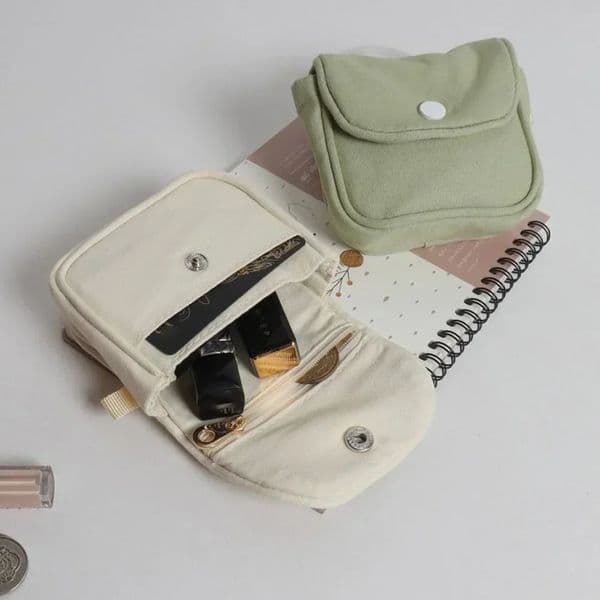 Portable Coin Purse Solid Color Mini Cash Wallet Lightweight Cotton Headphone Bag Women Key Pouch Travel Card Holder 250311