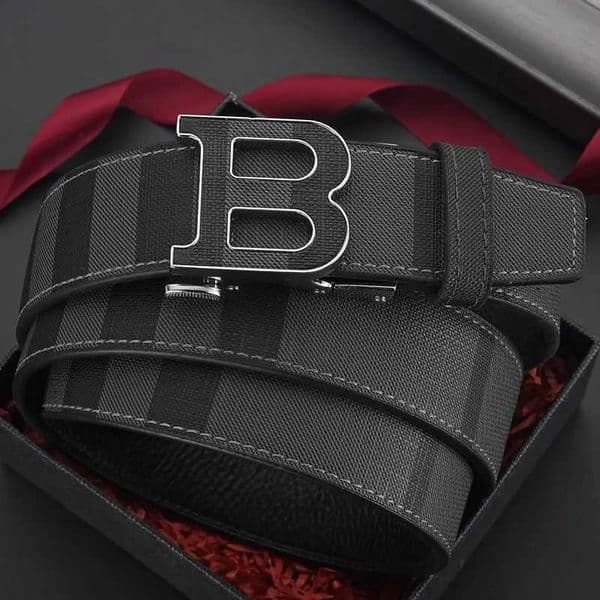 High quality designer luxury brand M mens jeans real belt X250314