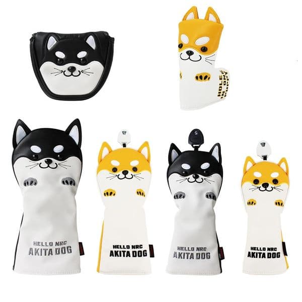 Used for drivers lanes hybrid power cute Akita golf pushrod cover PU leather waterproof protector club 250314