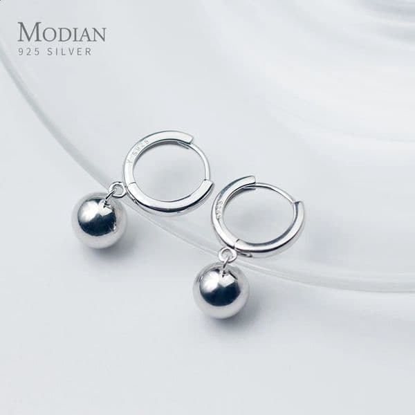 Modian Arrive Balls Sterling Silver 925 Hoop Earring for Women Simple Earring Korea Style Fine Jewelry Accessories 250219